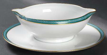 Laurier Blue Gravy Boat with Attached Underplate
