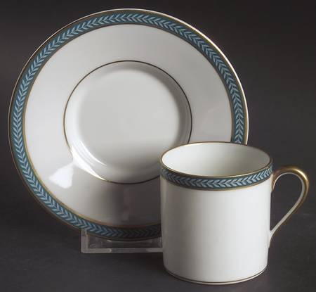 Laurier Blue Flat Demitasse Cup & Saucer Set
