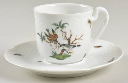 Les Oiseaux Flat Demitasse Cup & Saucer Set