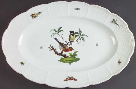 Les Oiseaux 14" Oval Serving Platter