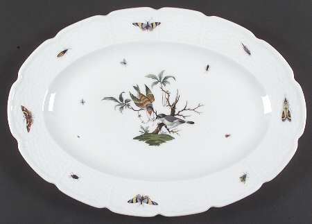 Les Oiseaux 16" Oval Serving Platter