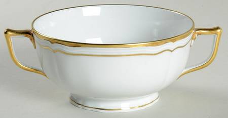 Louis XV Gold Footed Cream Soup Bowl