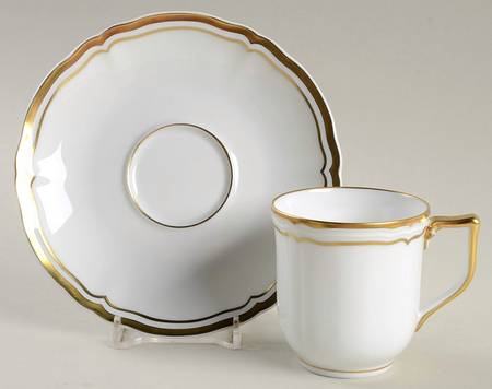 Louis XV Gold Footed Demitasse Cup & Saucer Set
