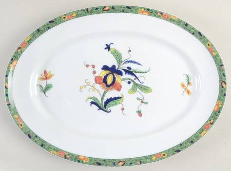Louviers (White Background) 14" Oval Serving Platter