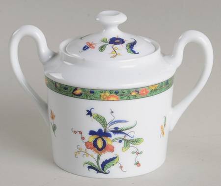 Louviers (White Background) Sugar Bowl & Lid