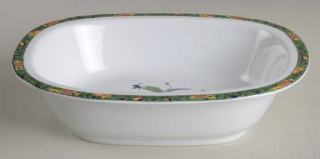 Louviers (White Background) 9" Oval Vegetable Bowl