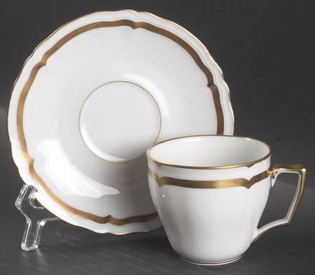 Marie Antoinette (Gold) Flat Demitasse Cup & Saucer Set