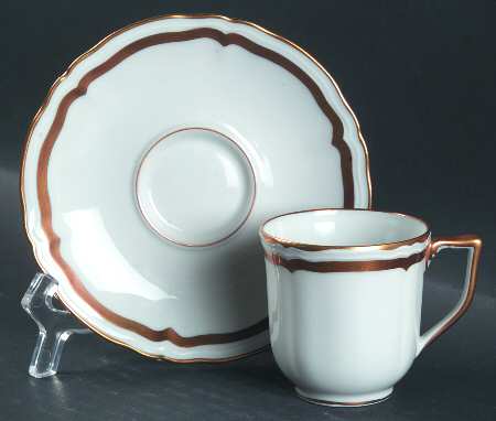 Marie Antoinette (Gold) Flat Demitasse Cup & Saucer Set