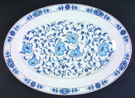 Medicis (Blue) 16" Oval Serving Platter