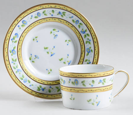 Morning Glory Spray Flat Cup & Saucer Set