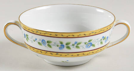 Morning Glory Spray Flat Cream Soup Bowl