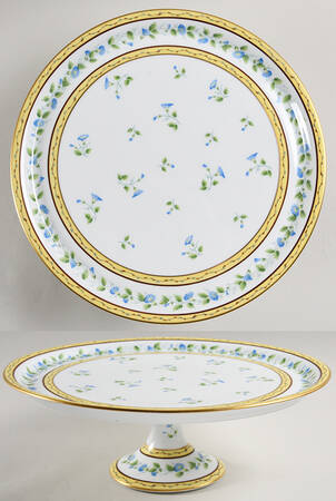 Morning Glory Spray 12" Diameter Pedestal Cake Stand