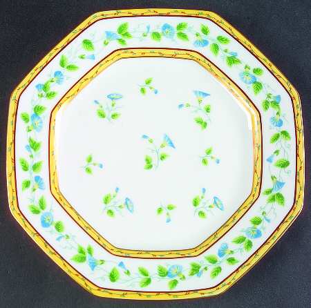 Morning Glory Spray Octagonal Luncheon Plate