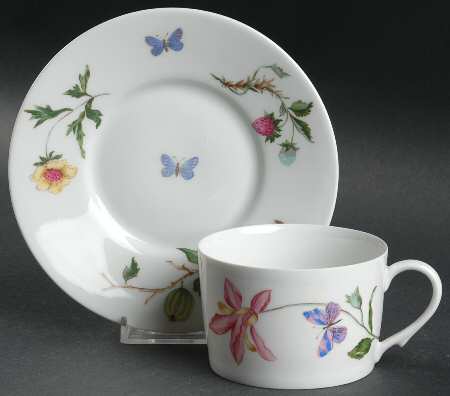 Mon Jardin Flat Cup & Saucer Set by Ceralene