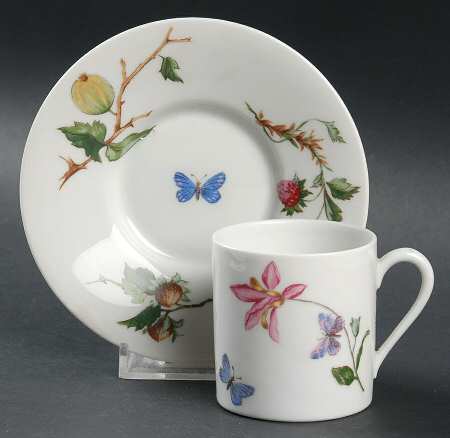 Mon Jardin Flat Demitasse Cup & Saucer Set by Ceralene