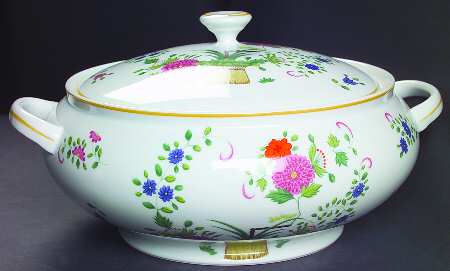 Panier Chinois White Tureen &  Lid