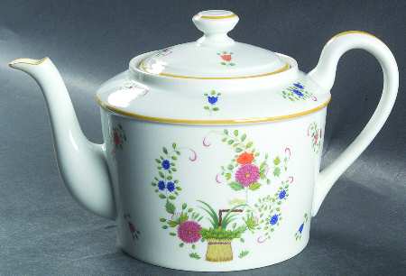 Panier Chinois White Teapot & Lid