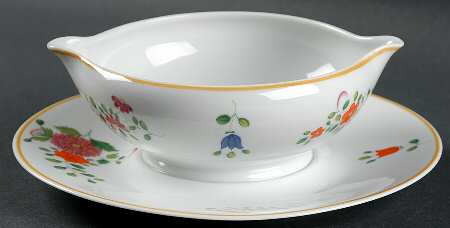 Panier Chinois White Gravy Boat with Attached Underplate