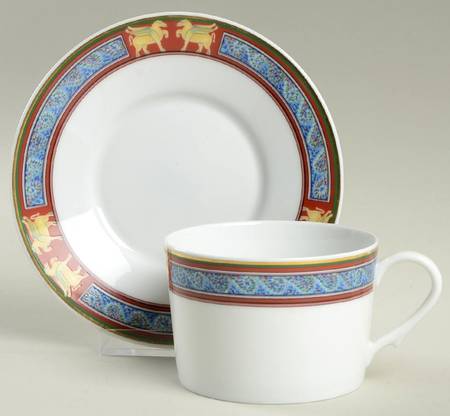 Pegasus Flat Cup & Saucer Set by Ceralene