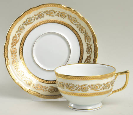 Regence (Gold Design) Footed Cup & Saucer Set