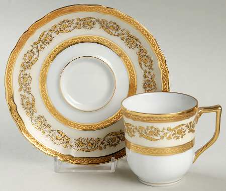 Regence (Gold Design) Footed Demitasse Cup & Saucer Set