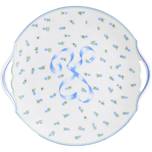 Romantique Blue Handled Cake Plate