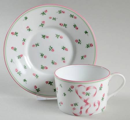 Romantique Pink Flat Cup & Saucer Set
