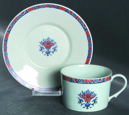 Rouen Celedon Flat Cup & Saucer Set