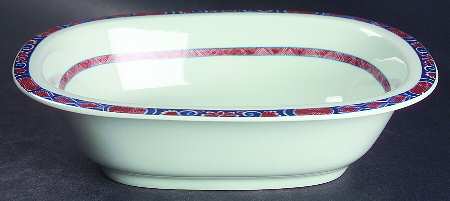 Rouen Celedon 9" Oval Vegetable Bowl