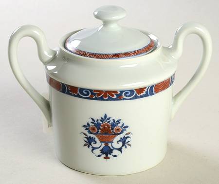 Rouen White Sugar Bowl & Lid