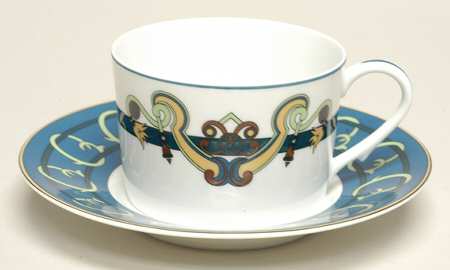Serenade Blue Flat Cup & Saucer Set