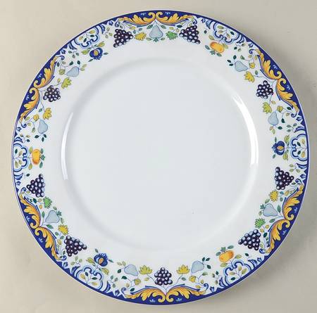 Vendanges (Blue Trim) Service Plate (Charger)