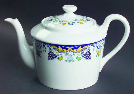 Vendanges (Blue Trim) Teapot & Lid