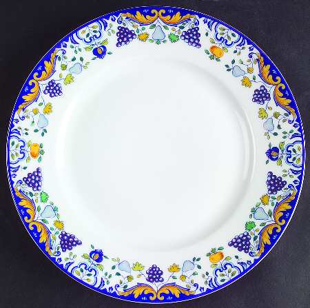 Vendanges (Blue Trim) Luncheon Plate
