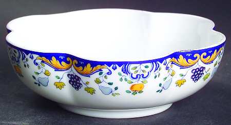 Vendanges (Blue Trim) Medium Melon Bowl