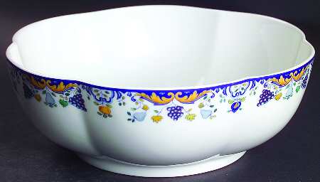 Vendanges (Blue Trim) Extra Large Melon Bowl