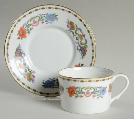 Vieux Chine (Empire, White) Flat Cup & Saucer Set