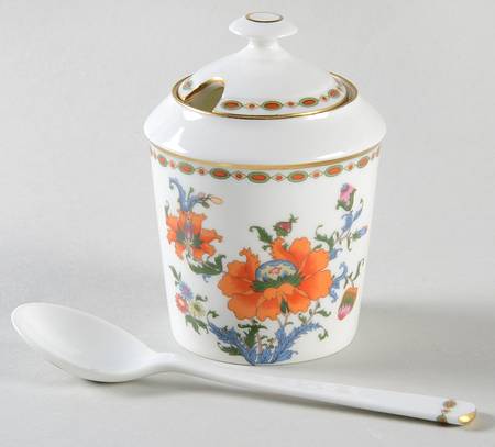 Vieux Chine (Empire, White) Jam/Jelly & Lid W/Spoon