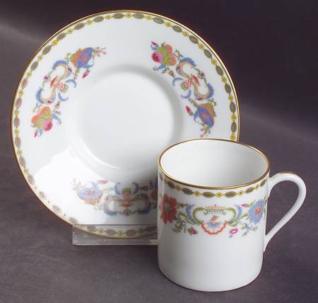 Vieux Chine (Empire, White) Flat Demitasse Cup & Saucer Set