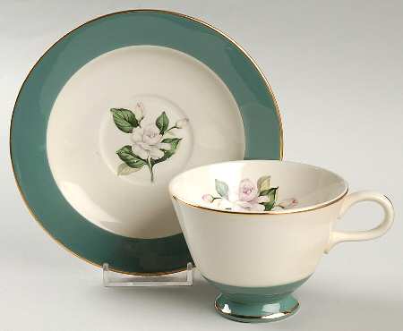 Emerald Footed Cup & Saucer Set by Century Service