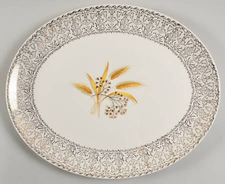 Golden Wheat 15" Oval Serving Platter