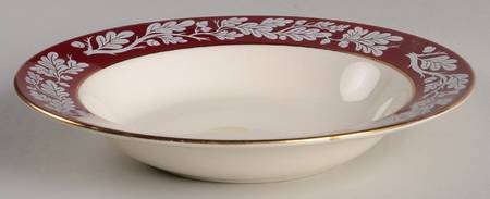 Regal Red (No Flowers) Rim Soup Bowl
