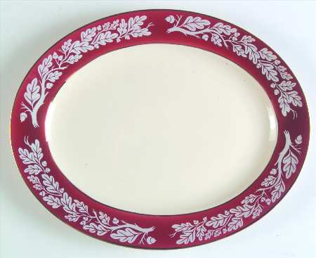 Regal Red (No Flowers) 11" Oval Serving Platter