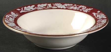 Regal Red (No Flowers) Rim Fruit/Dessert (Sauce) Bowl