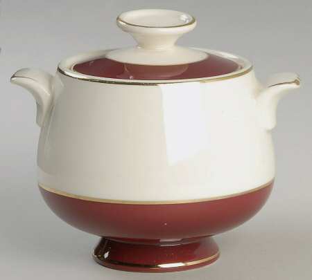 Regal Red (No Flowers) Sugar Bowl & Lid