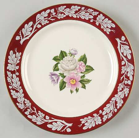 Regal Red (Floral Center) Luncheon Plate