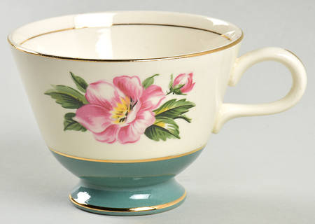 Teal Green (Floral Center) Footed Cup