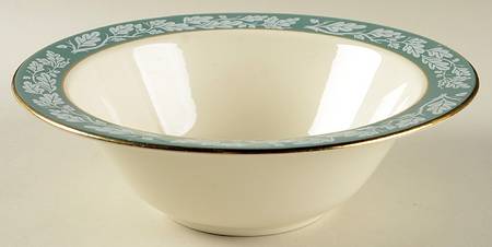Teal Green (No Floral Center) 9" Round Vegetable Bowl