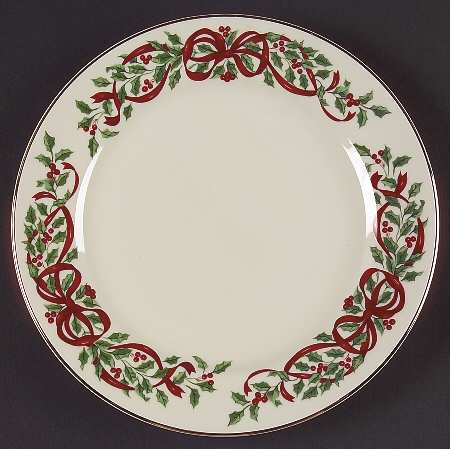 Ribbon Holly Salad Plate
