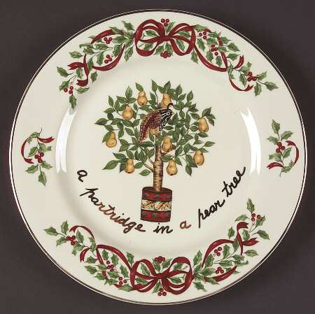 Ribbon Holly Accent Salad Plate